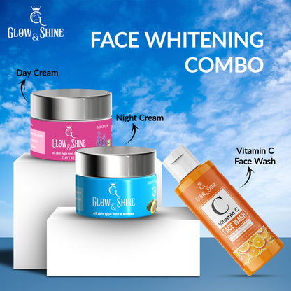 FACE WHITENING NIGHT DAY CREAM PLUS FACE WASH COMBO