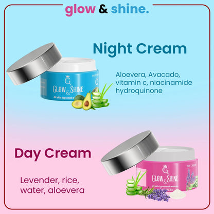 FACE WHITENING NIGHT DAY CREAM COMBO Glow&shine