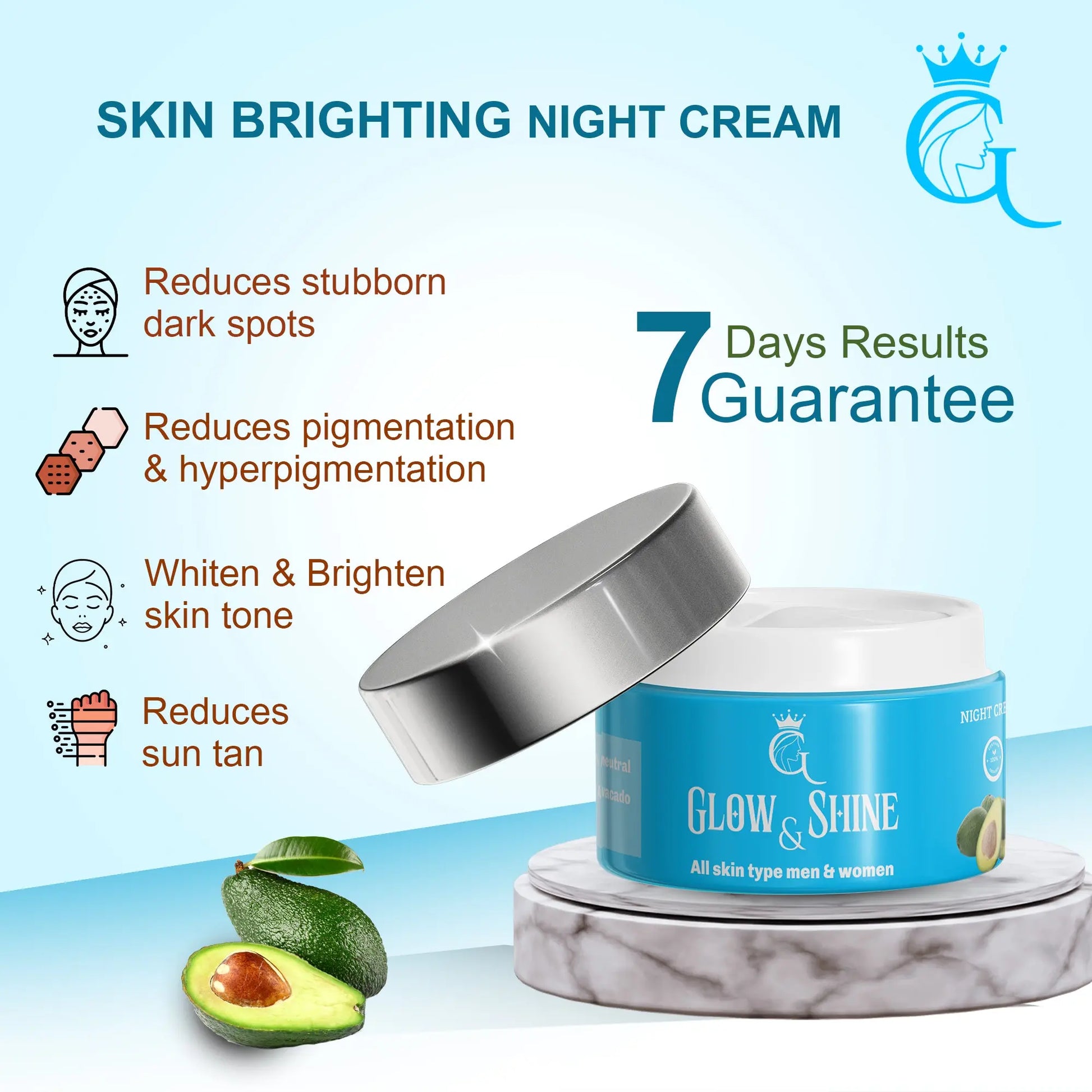 FACE WHITENING NIGHT DAY CREAM COMBO Glow&shine