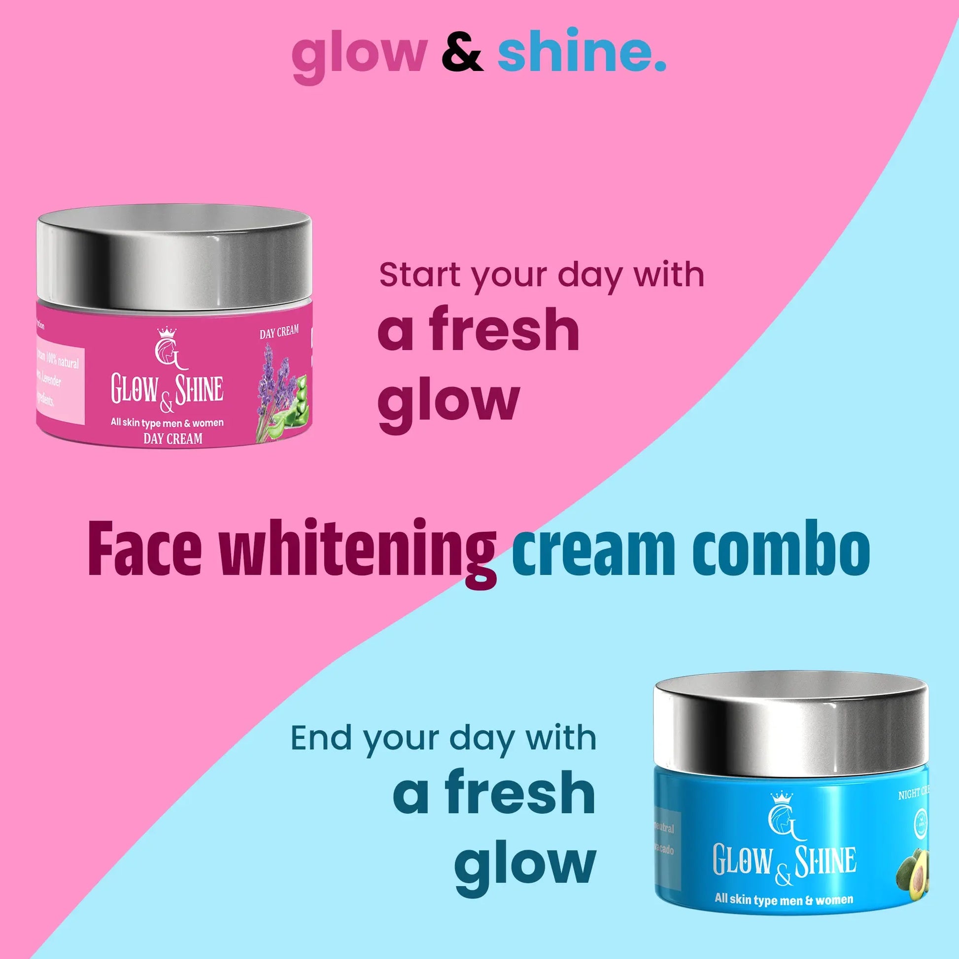 FACE WHITENING NIGHT DAY CREAM COMBO Glow&shine