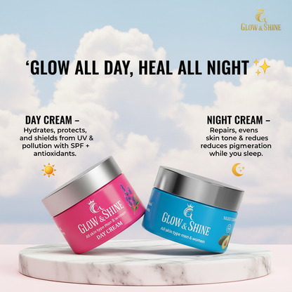 🌞 Day + Night Cream Combo – Fore best Results Glow & Protection!