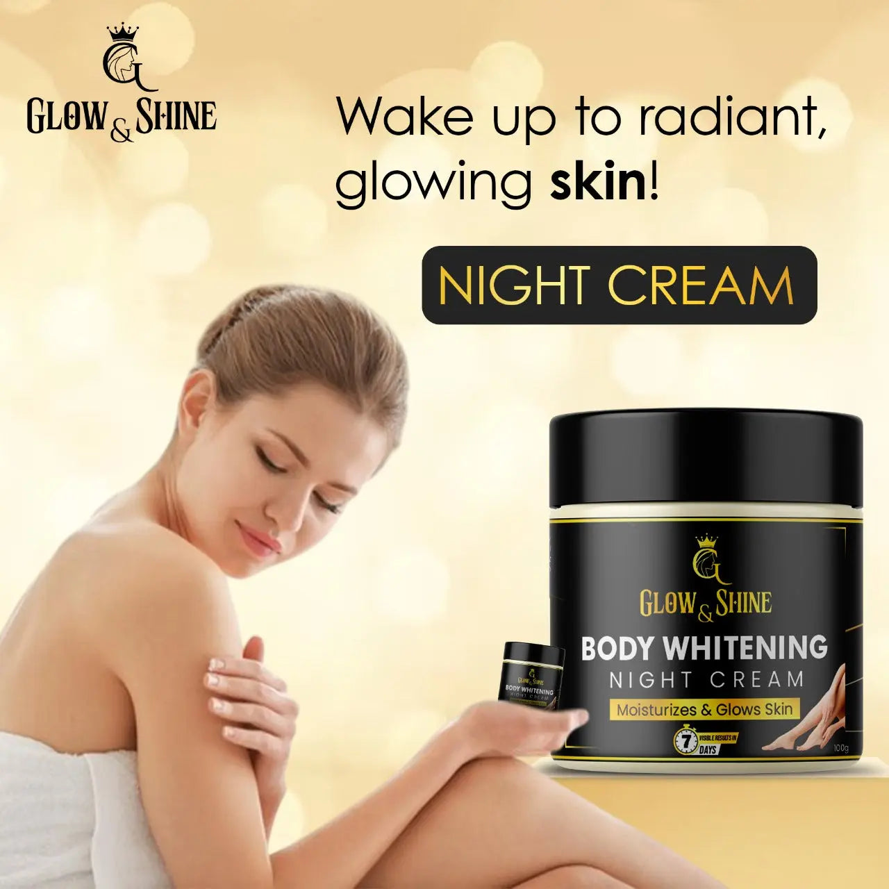 BODY WHITENING NIGHT CREAM AND SOAP COMBO Glow&shine