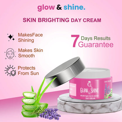 FACE WHITENING NIGHT DAY CREAM PLUS FACE WASH COMBO Glow&shine